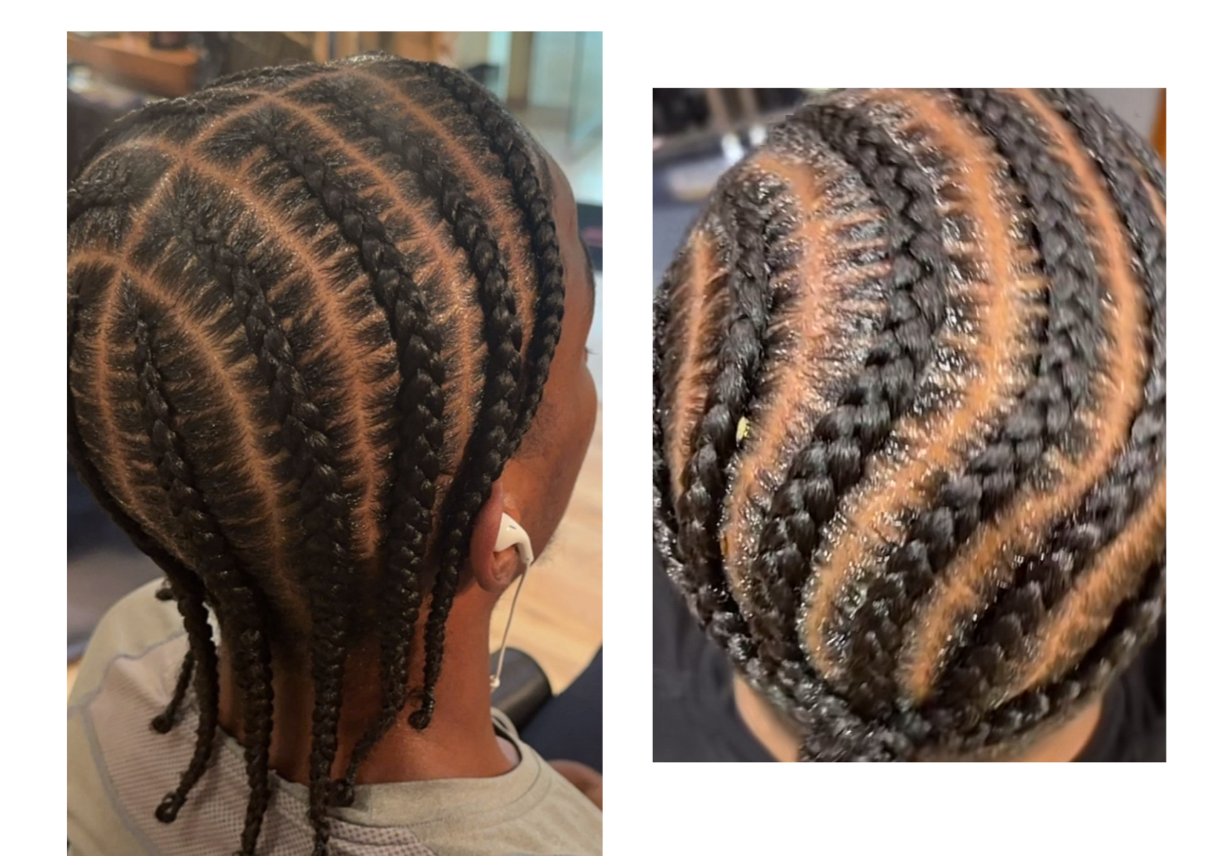 Mens shampoo and braided style