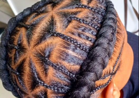 French plait (styled)