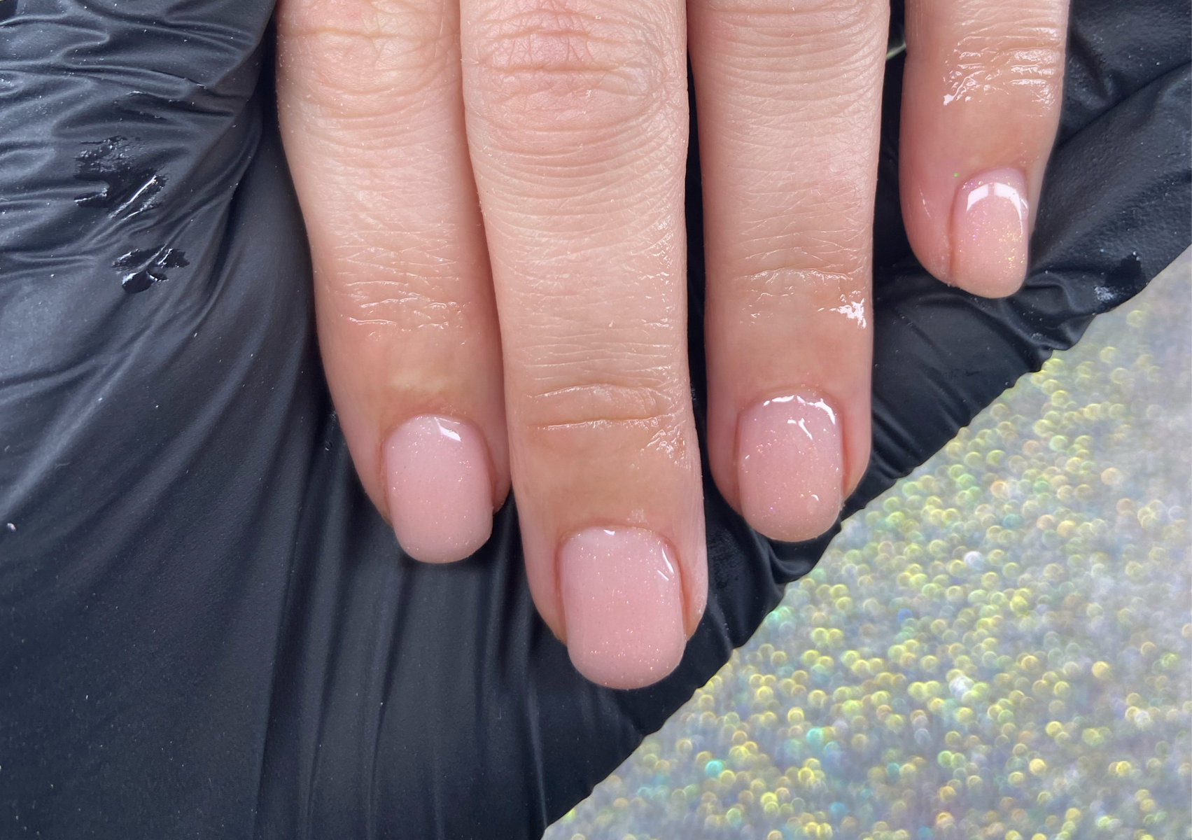 Biab manicure plain or with block colour