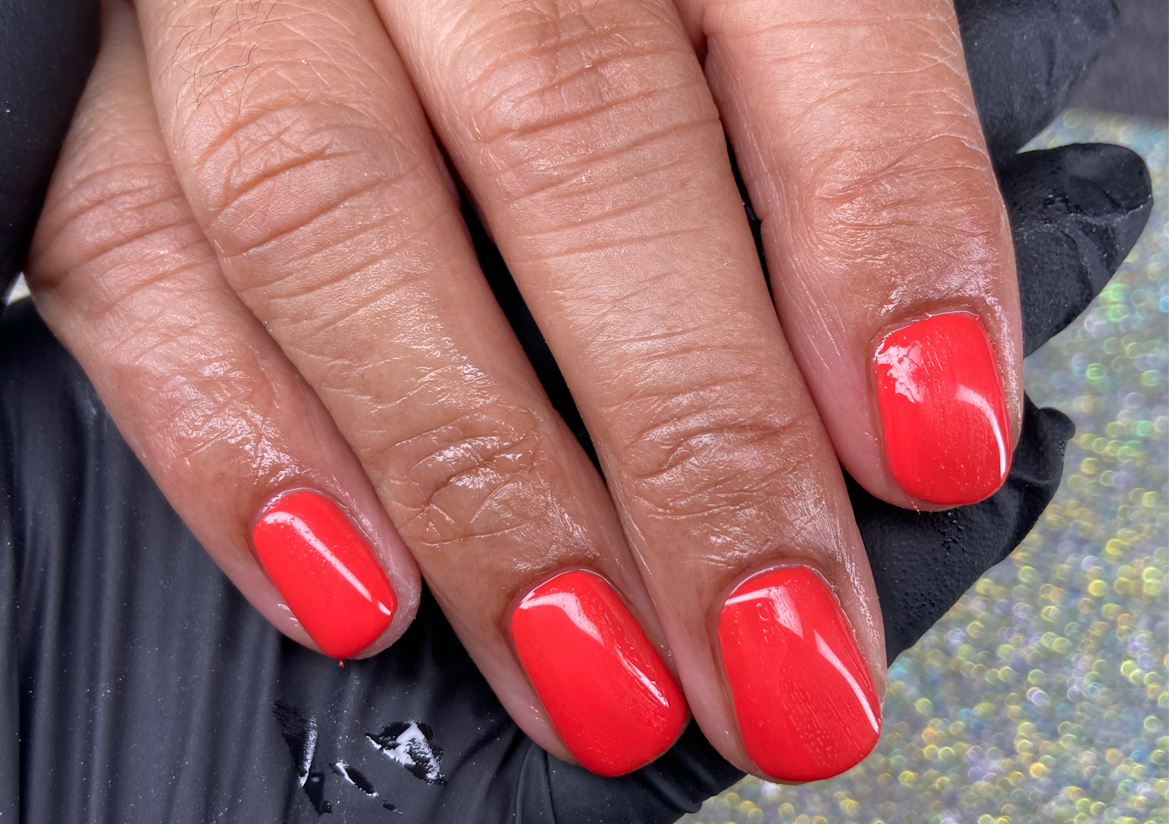 Gel manicure with removal and block colour