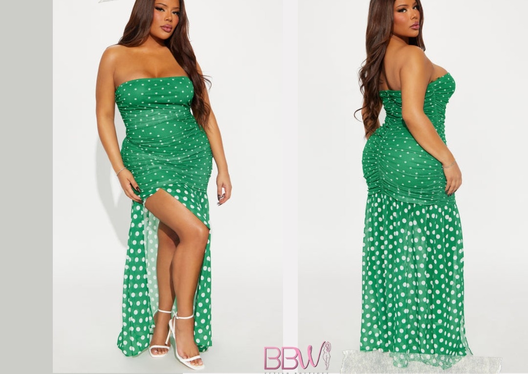 Emerald Goddess Ruched Dress