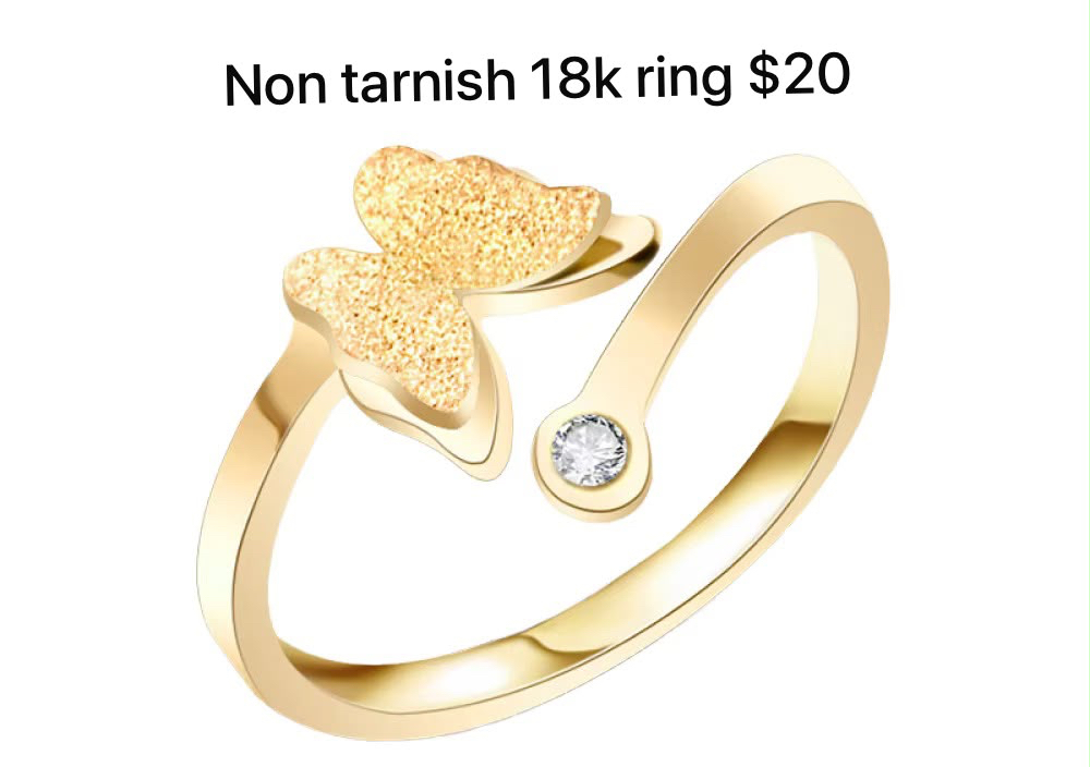 Size 7 non tarnish 18k gold plated ring