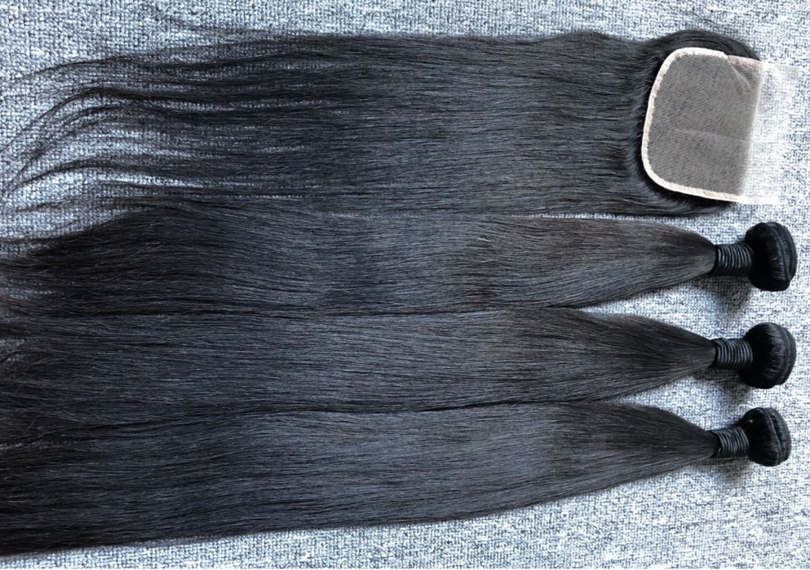 Straight 22 24 26 + 20 inch Transparent Closure