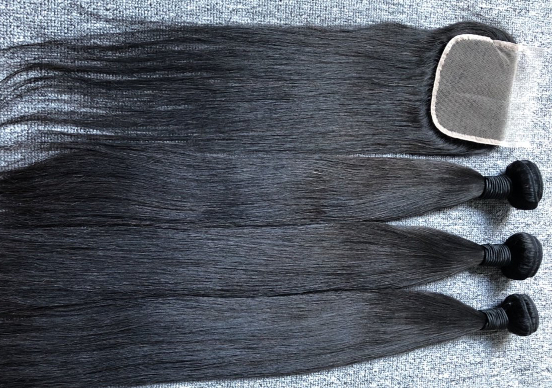 Straight 24 26 28 + 22 inch Transparent Closure