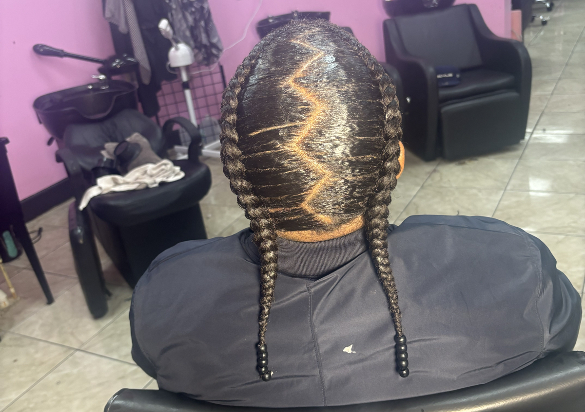 Natural hair wash and 2 Braids