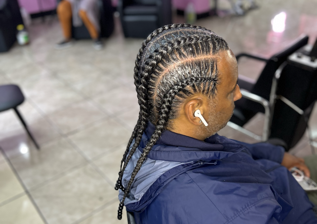 Natural hair wash and 4 braids 