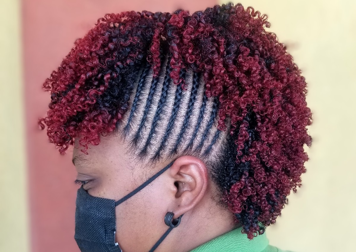 Curl definition with cornrows 