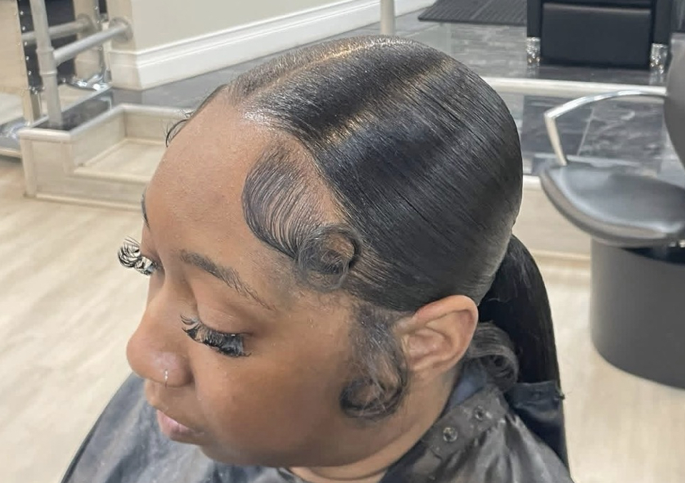 Middle Part Ponytail