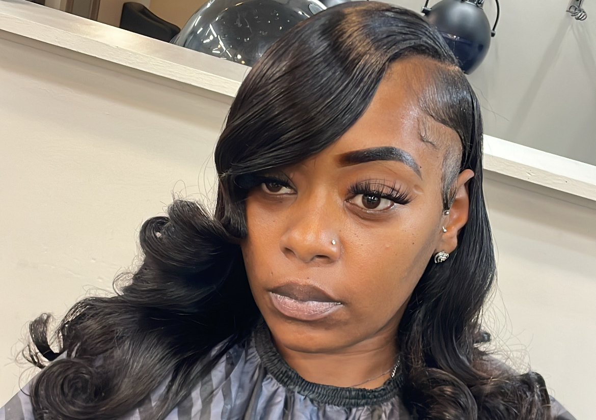 Side part w/Curls 