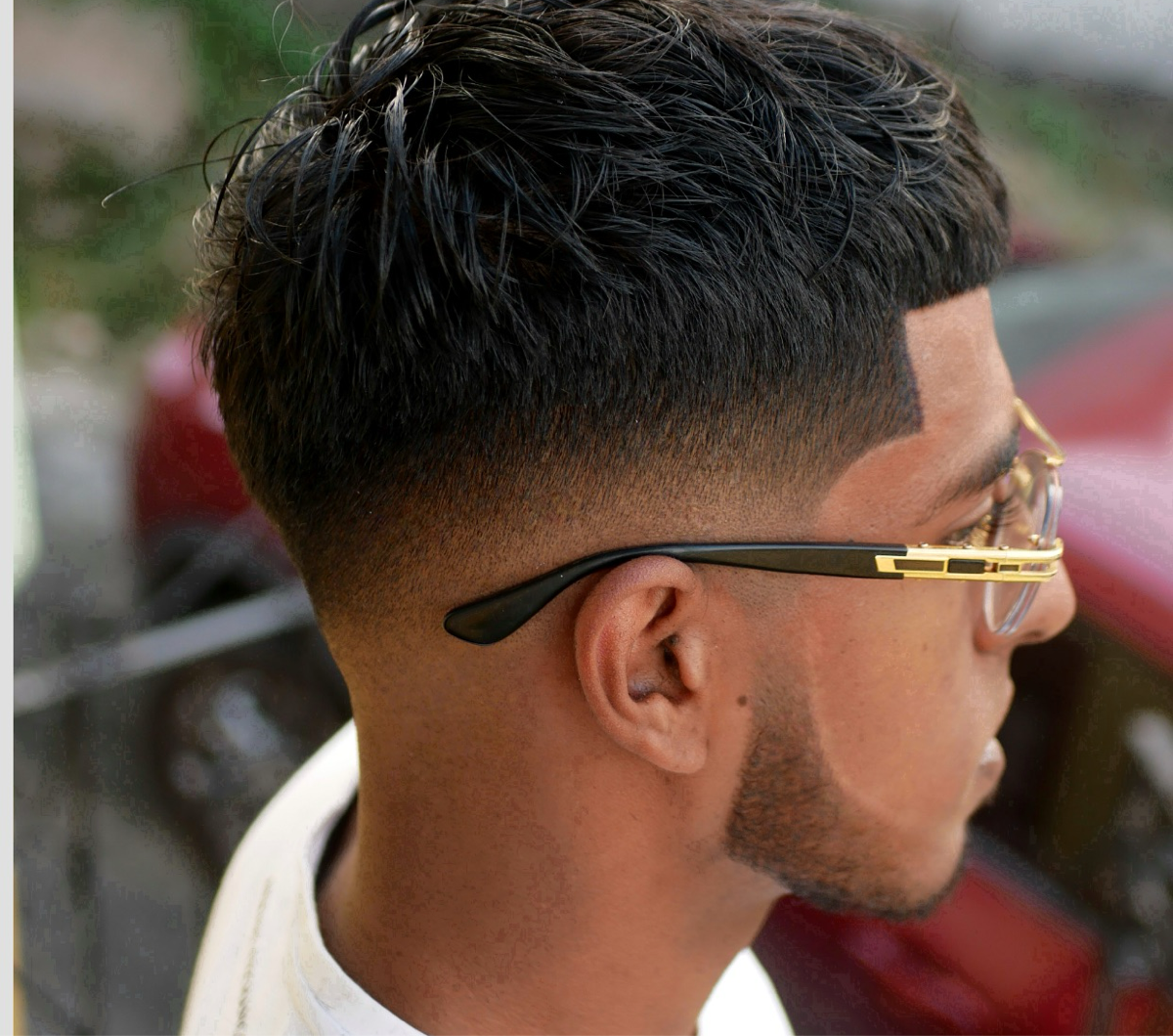 Straight hair (fade and beard included)