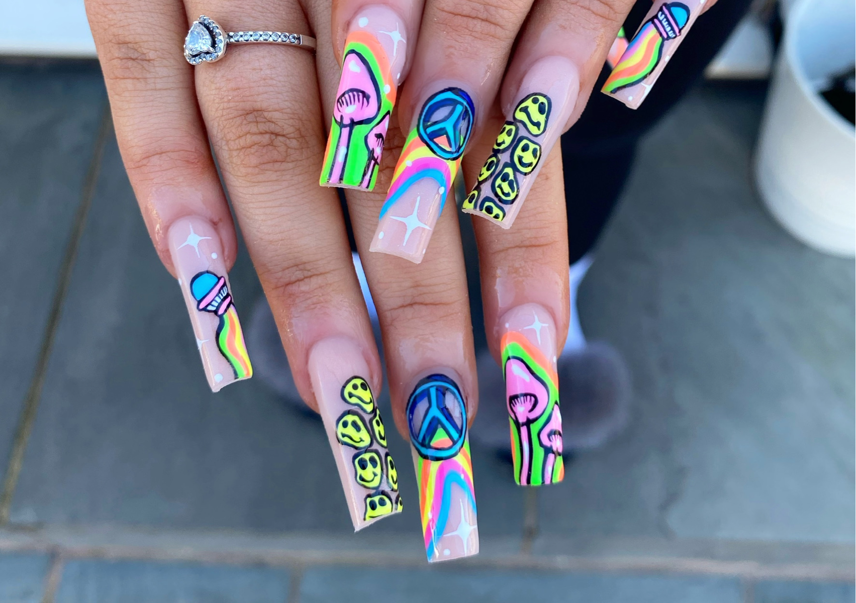 Acrylic set with complex art xl & long length 