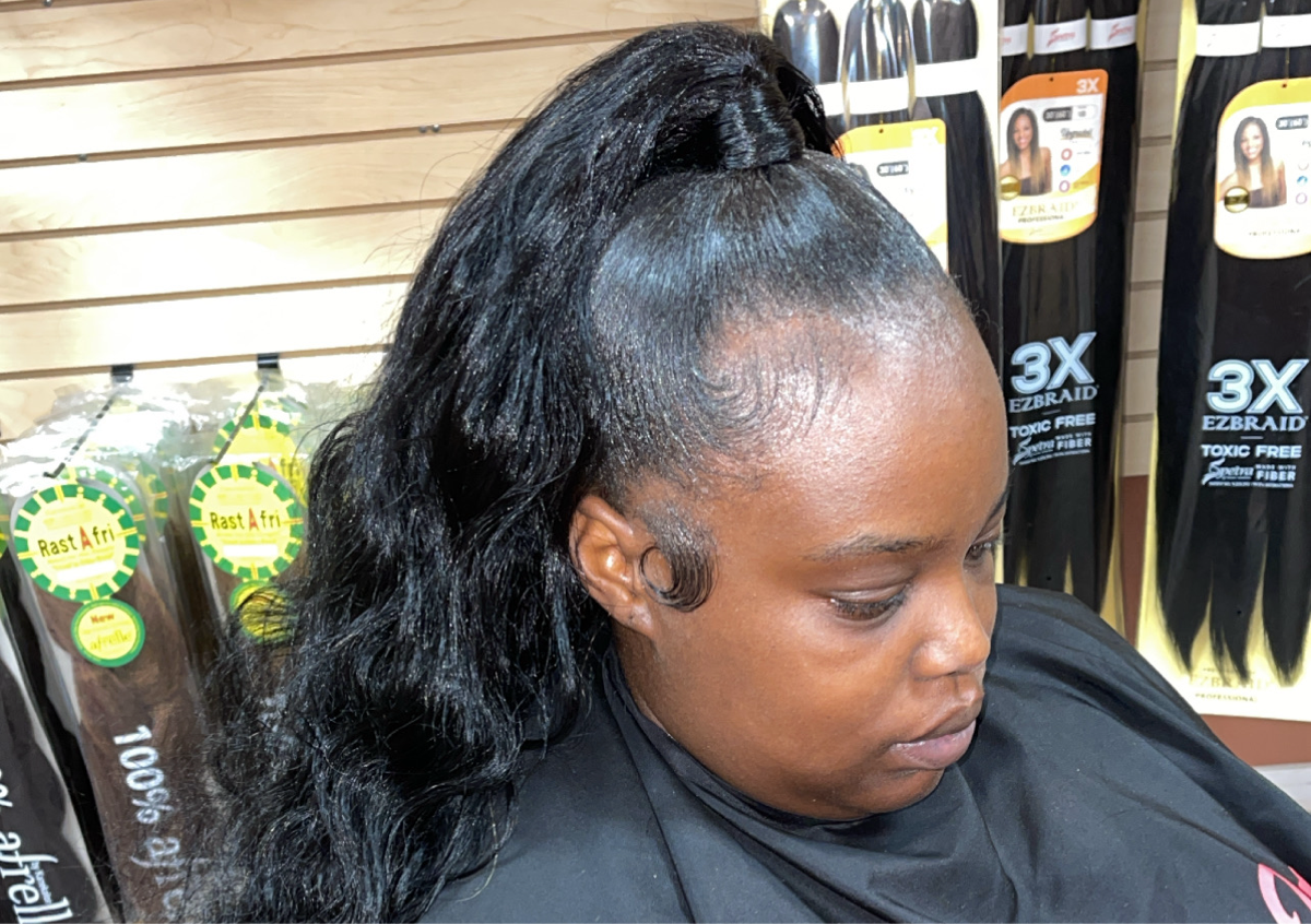 Half up/Half down weave