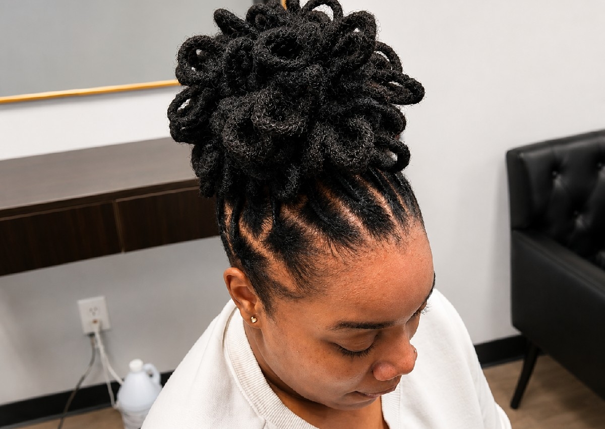 Loc Style: Loc Petals Ponytail 