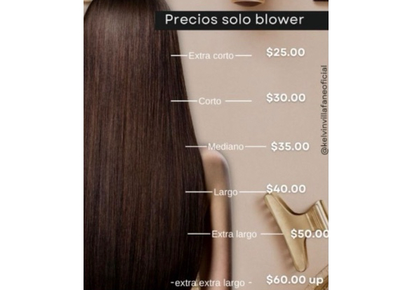 Blower extra corto ( cabello hasta el nivel de las orejas)