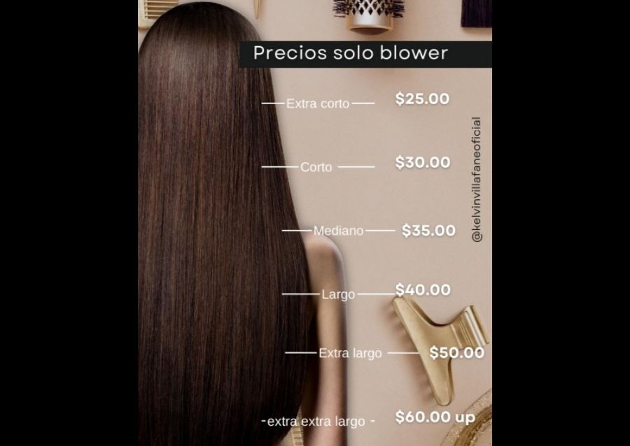 blower extra largo ( cabellos pasando el nivel de la cinta del bracier)