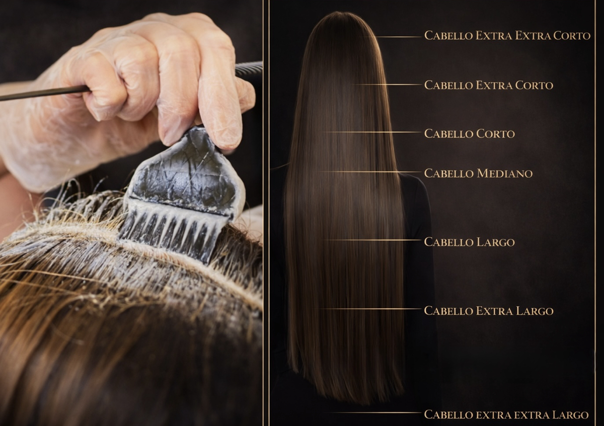 Retoque de color y Blower largo ( cabello entre el nivel de los hombros y la cinta de bracier)