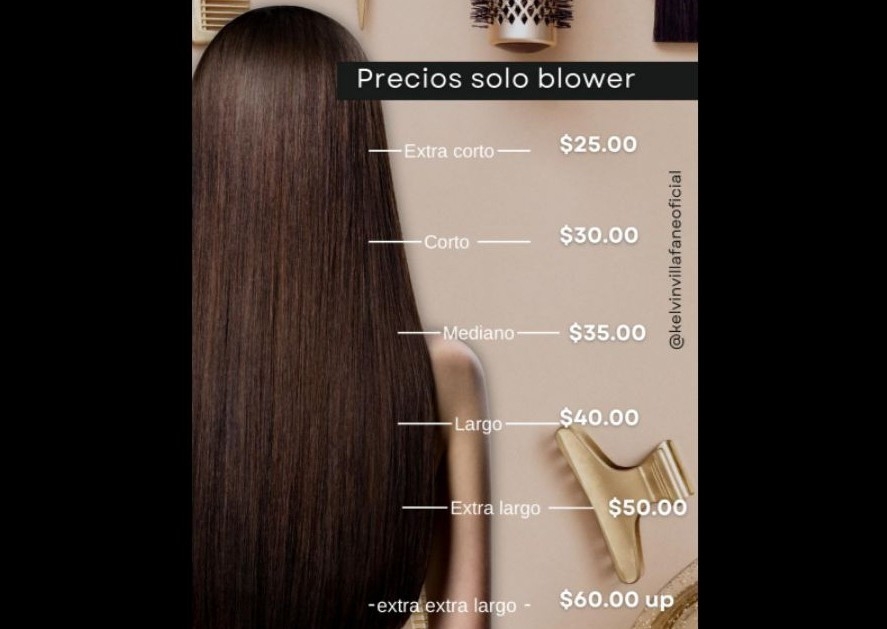 Blower extra extra largo ( nivel del cabello pasando el los codos)