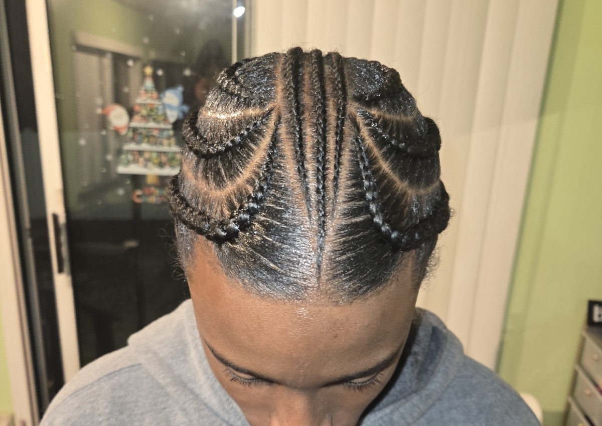 Natural cornrow braid