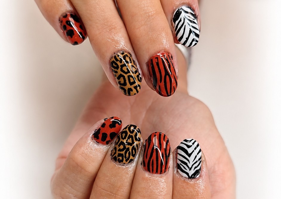 Gel polish with nail art  (3/4)