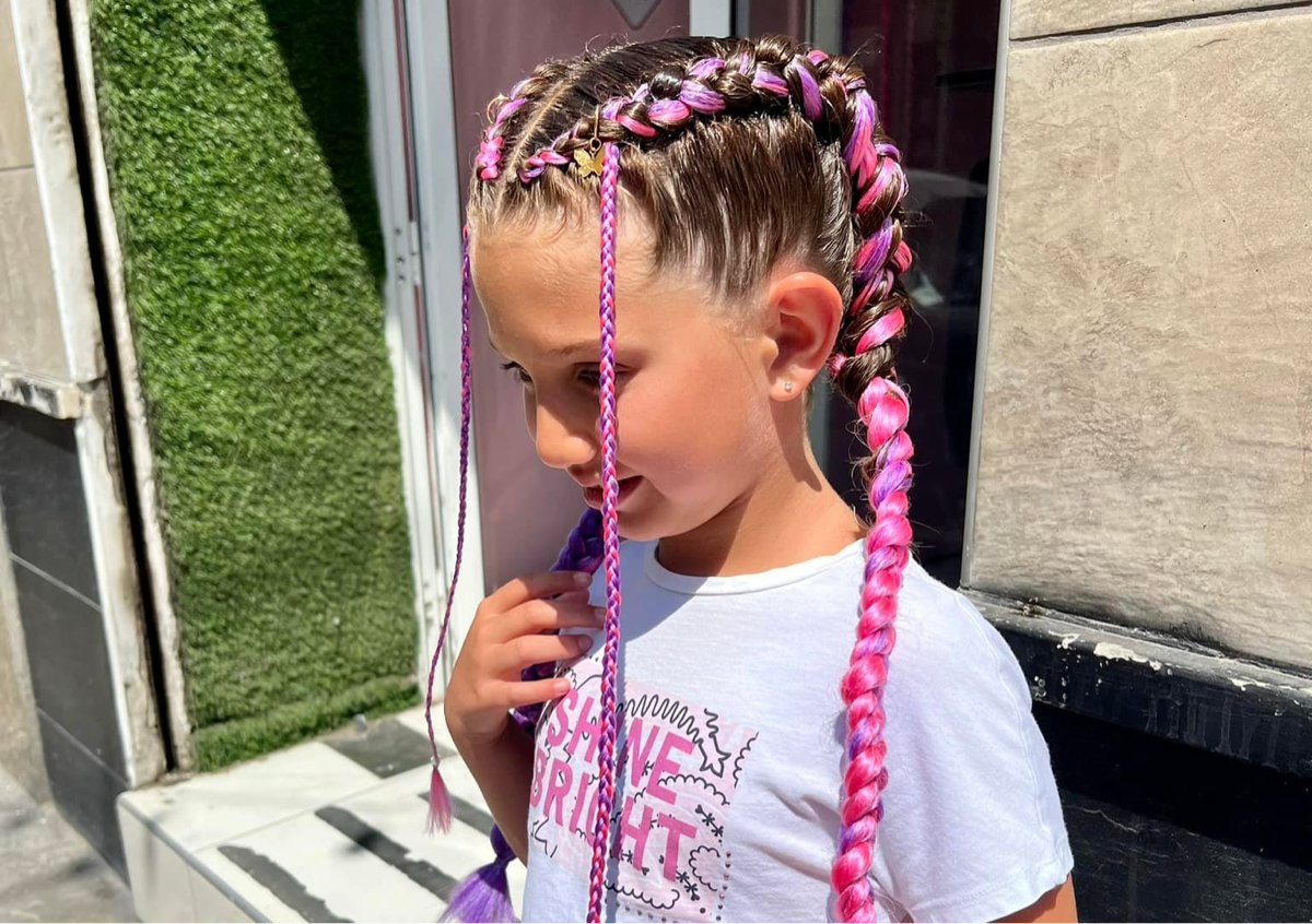 Braids using hair extensions