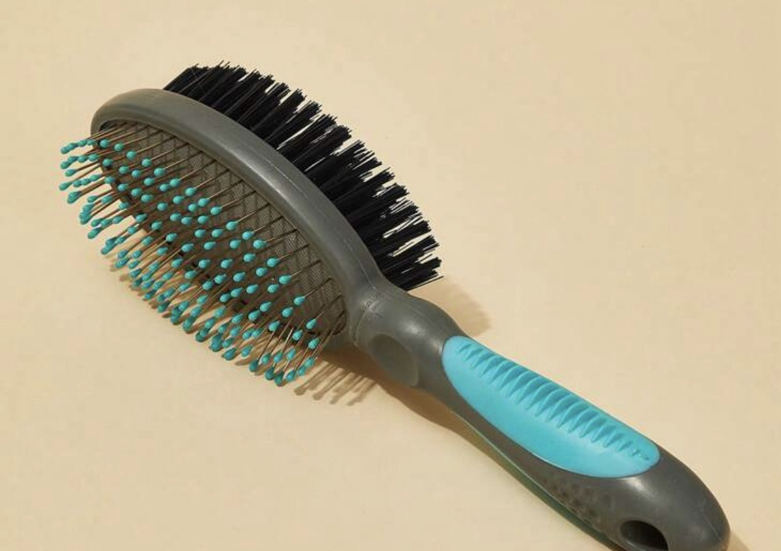 Dual sided dog grooming brush