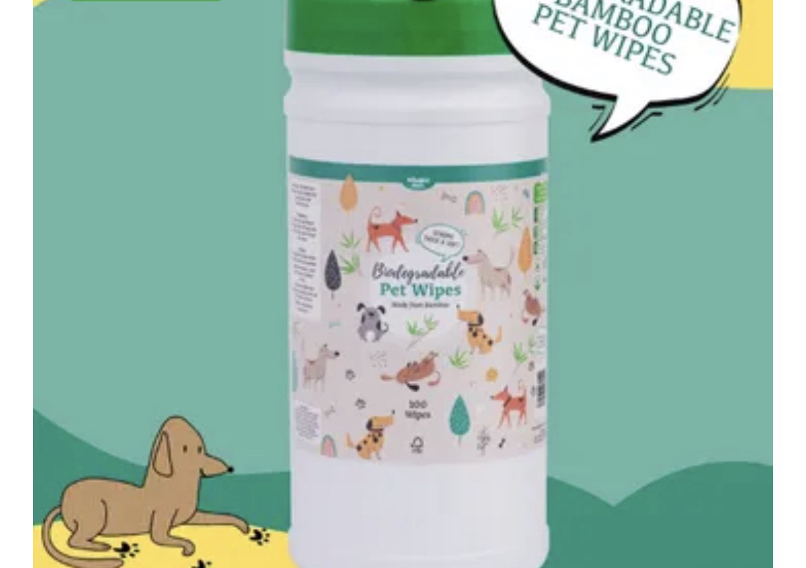 Bamboo Biodegradable Pet Wipess 100pk