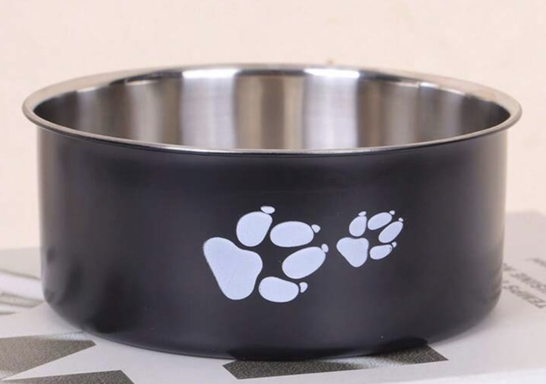 Small Dog Food & Water Bowl ~ Black