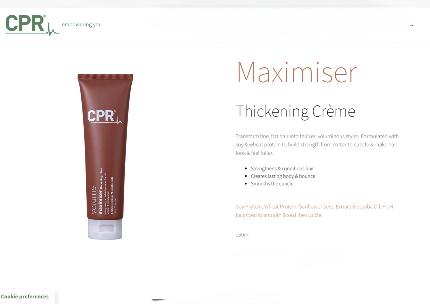 Volume maximiser thickening crème