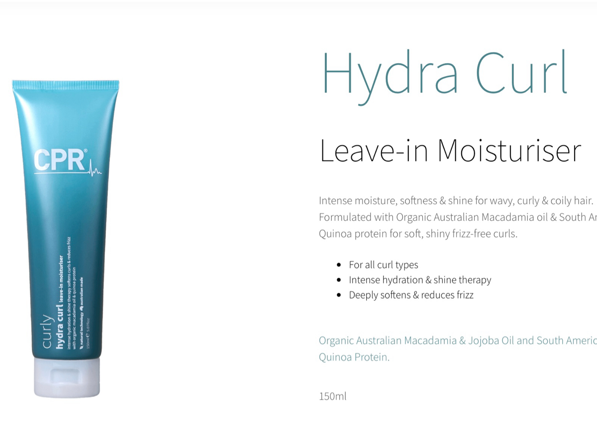 Cpr Curl hydra Curl Leave-in moisturiser 150mls RR$27.95