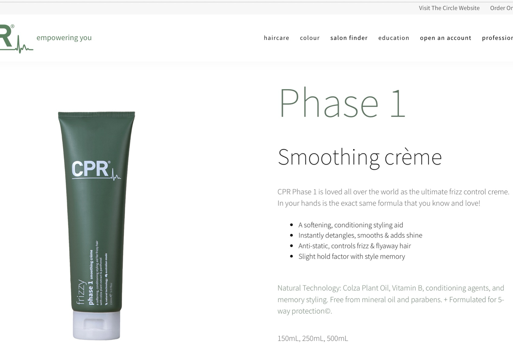 Frizz cpr 1  150 mls RR$ 28.95 cpr