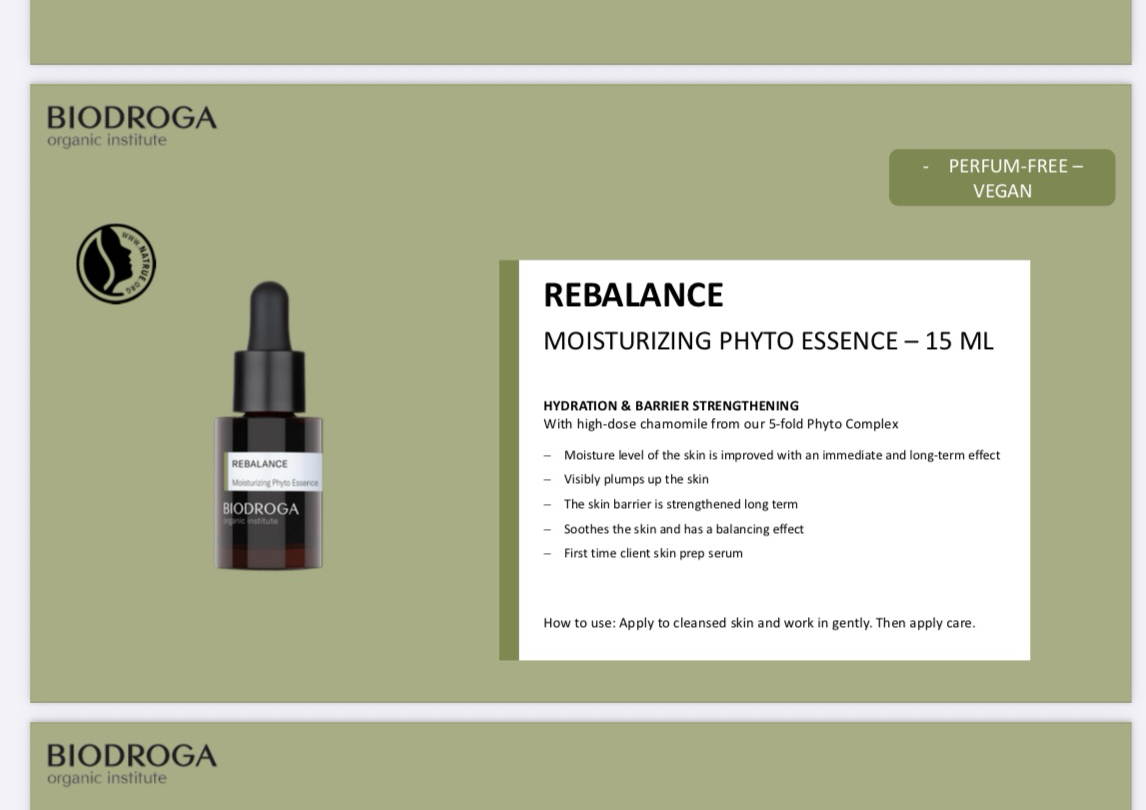 Organic Rebalance Moisturising Phyto Essence 15 MLS
