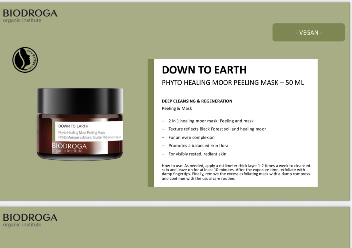 Moor peeling Organic  down to earth 50g phyto healing peeling mask RR $69.00