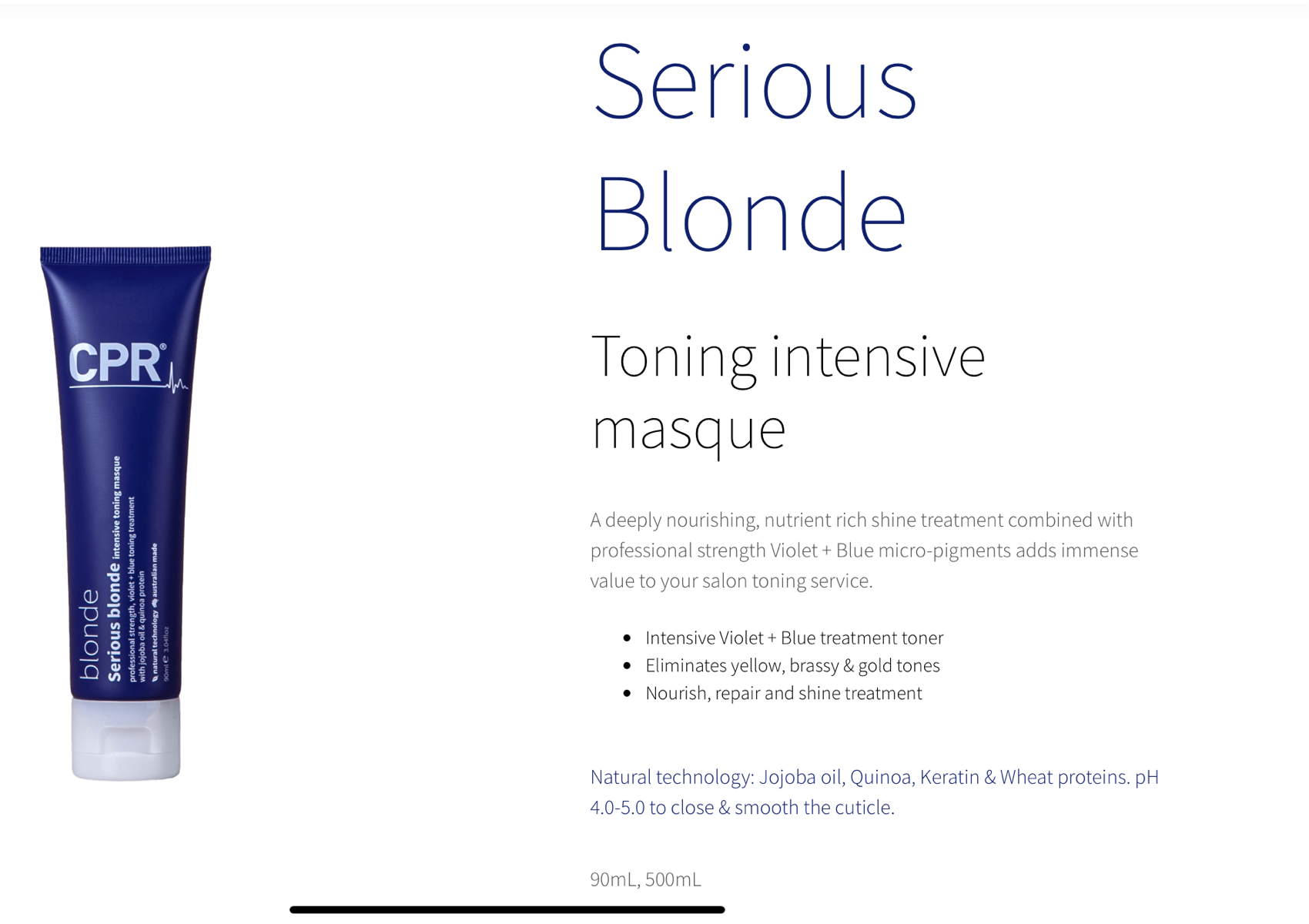 Serous Blonde Toning Intensive masque