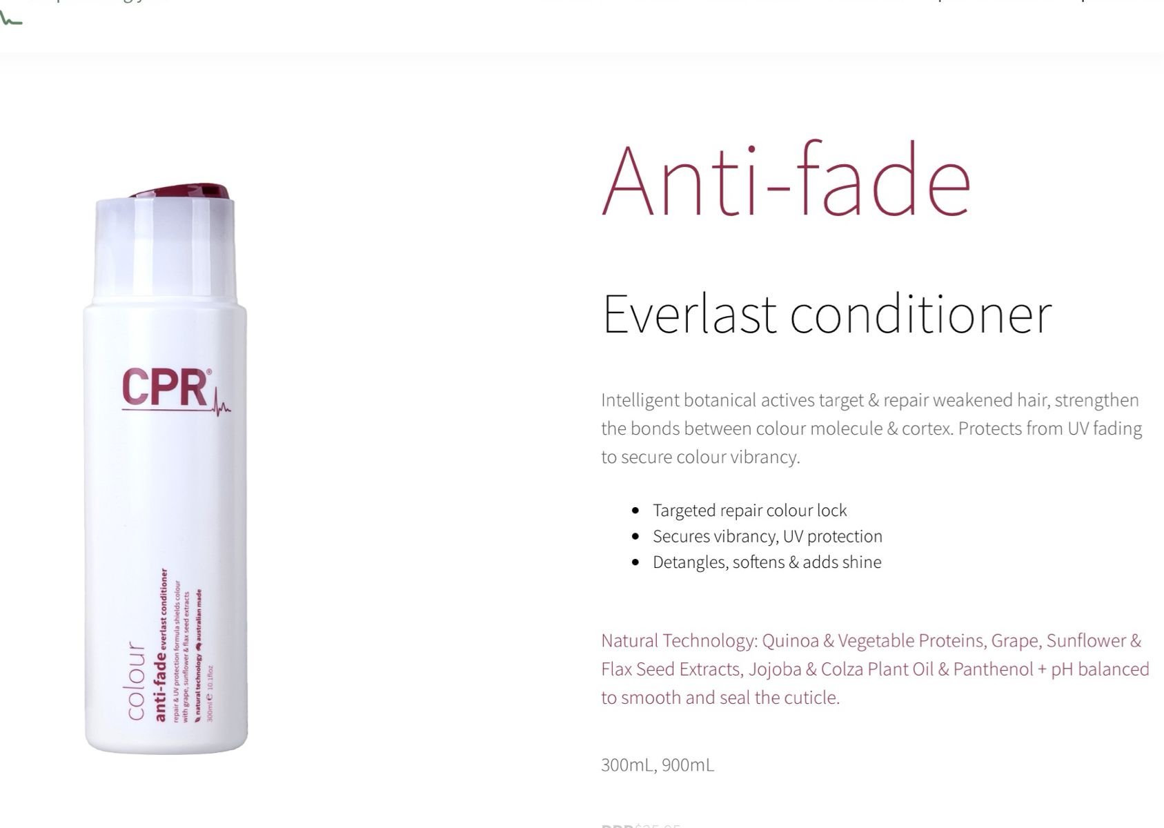 Anti fade Colour Conditioner 300Mls RR $27.95