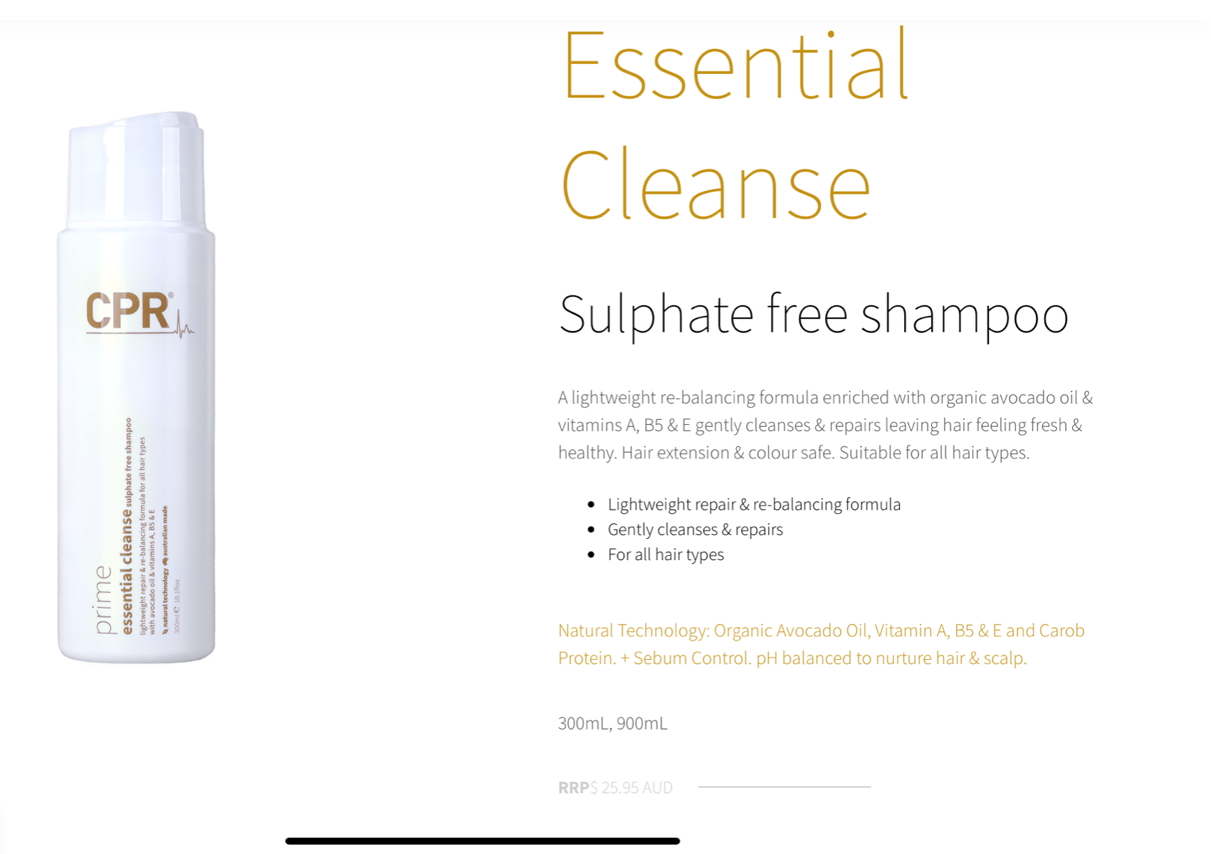 Prime shampoo Essential cleanse