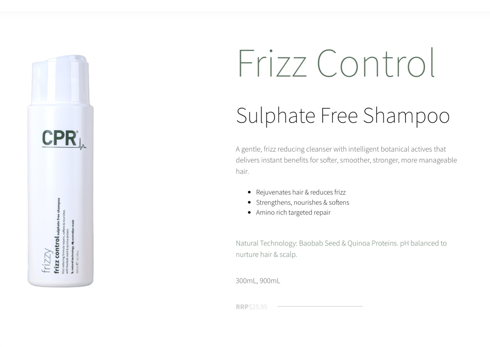 Frizz Control sulphate free Shampoo