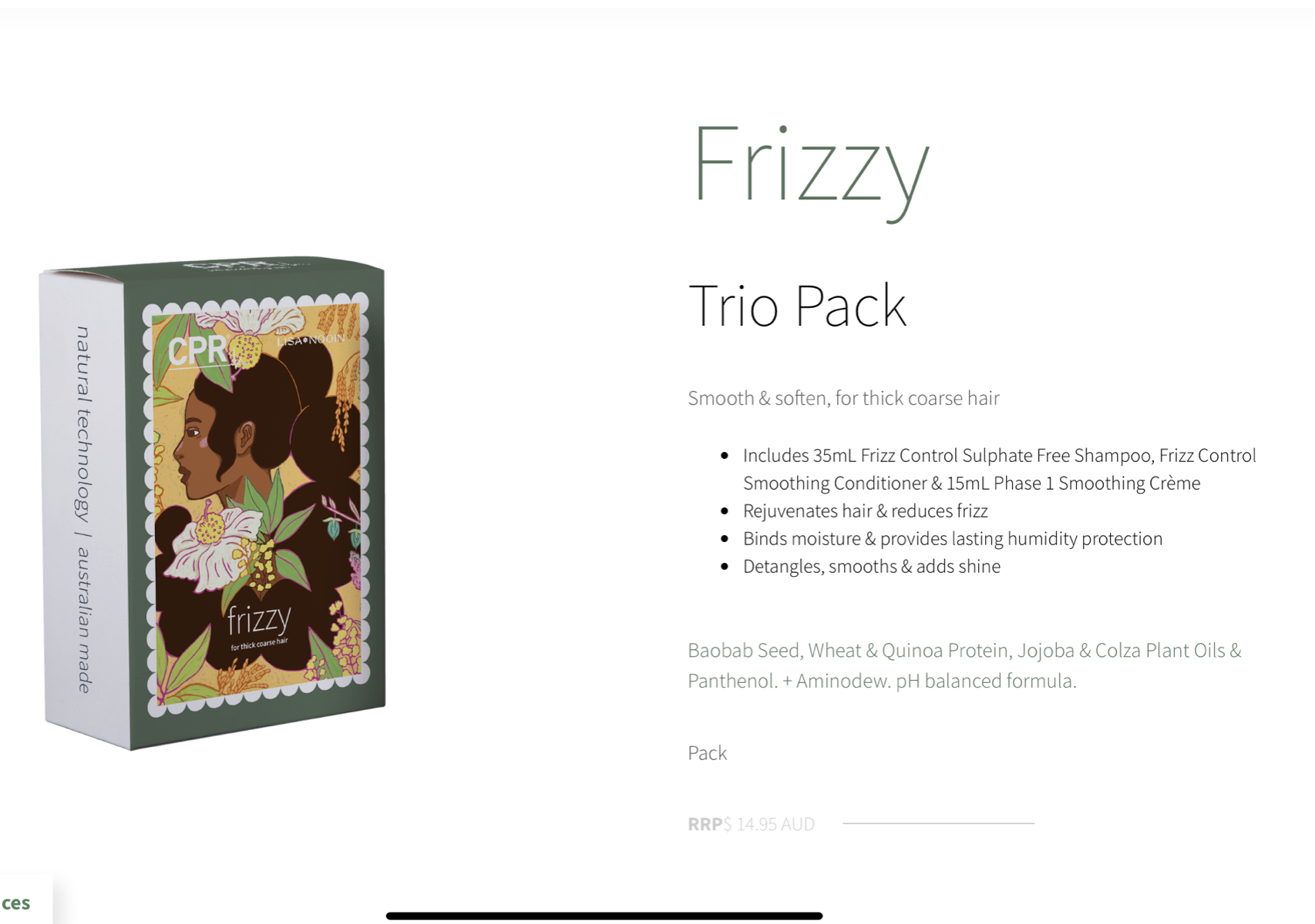 Frizzy Trio Pack Smooth & soften, for thick coarse hair