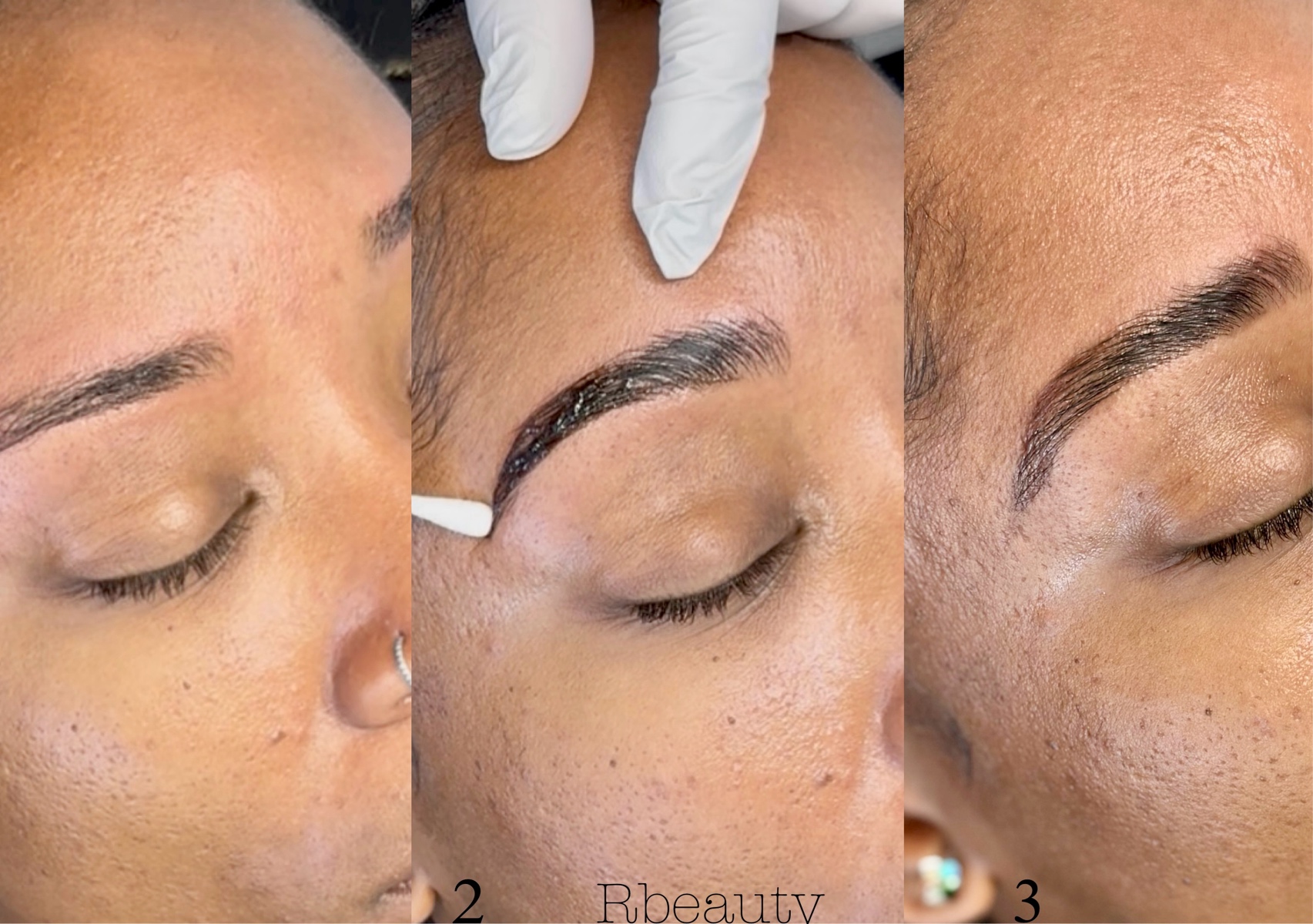 Hybrid brow stain+ threading