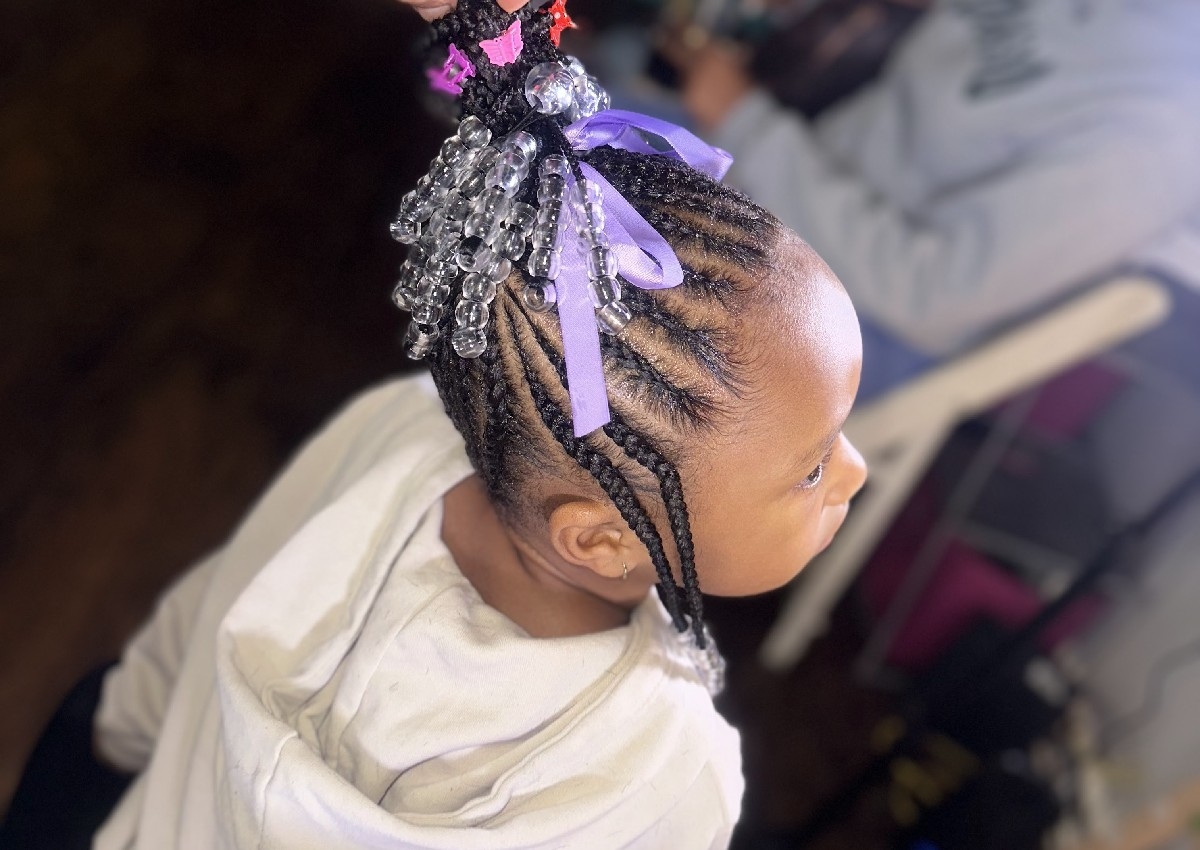 Simple cornrows w/Hair added 