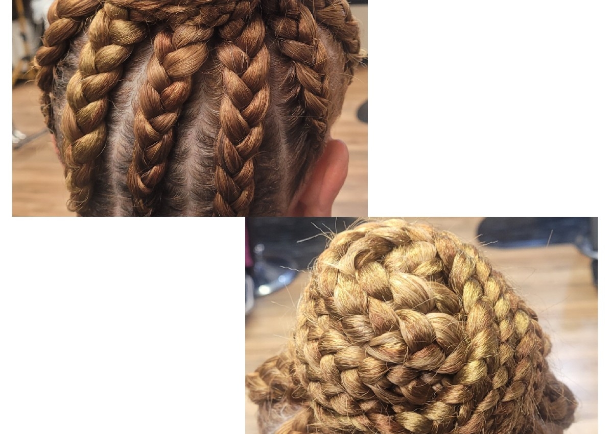 Goddess braids updo