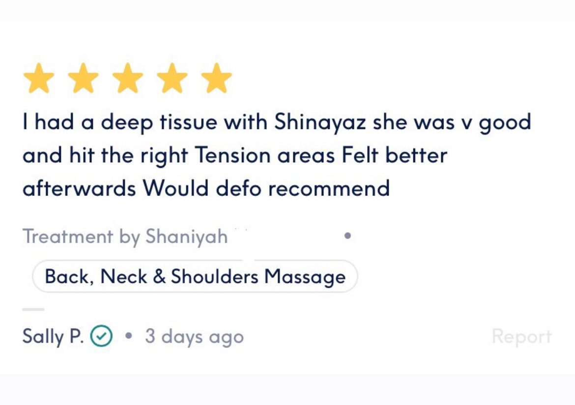 Deep Tissue Back,Neck and Shoulder Massage