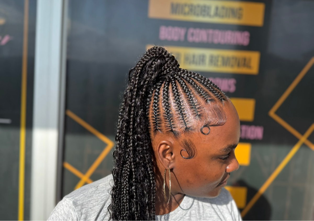 16-20 Stitch Cornrow Updo
