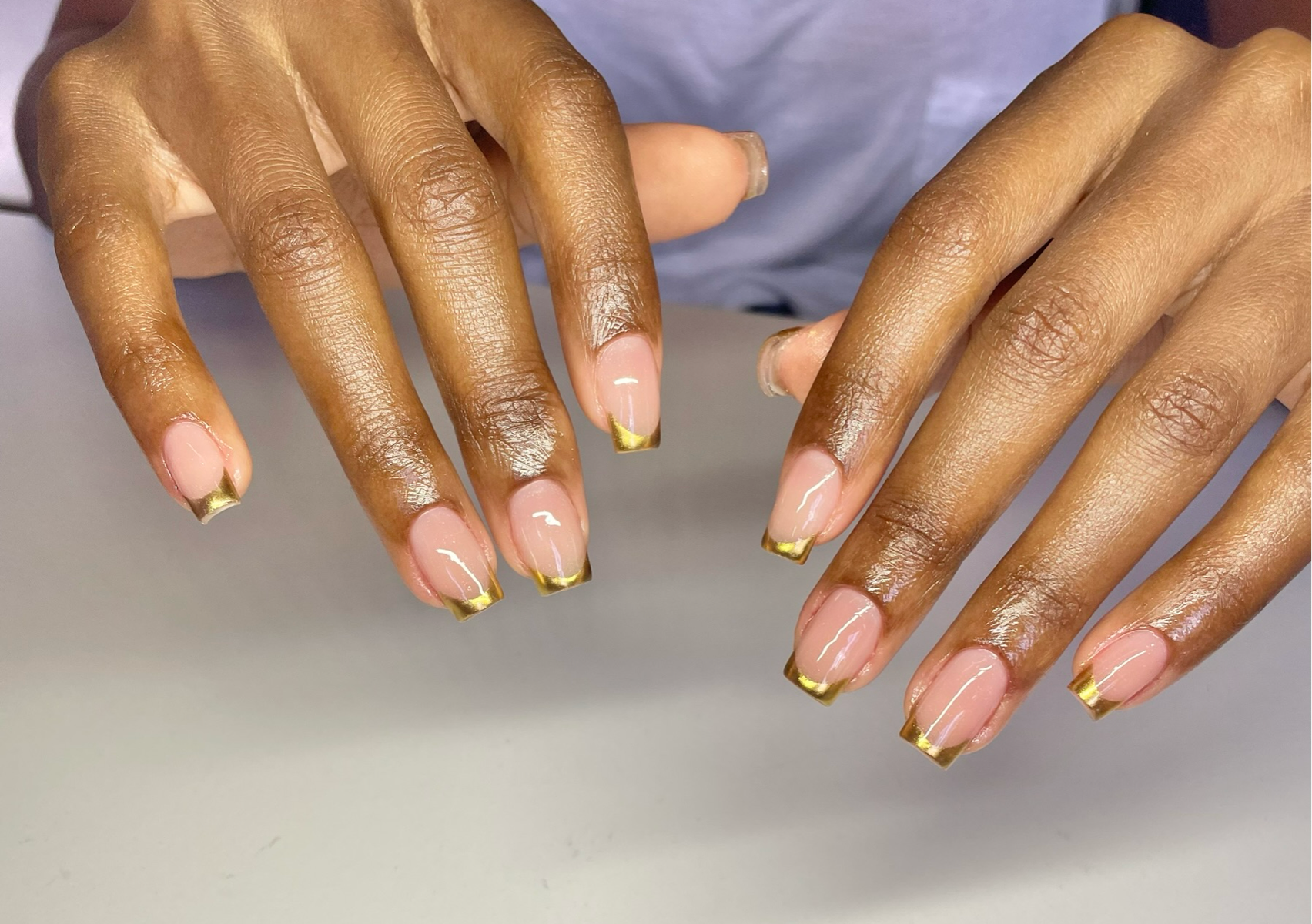 Acrylic/Gel overlay (Chrome frenchies)