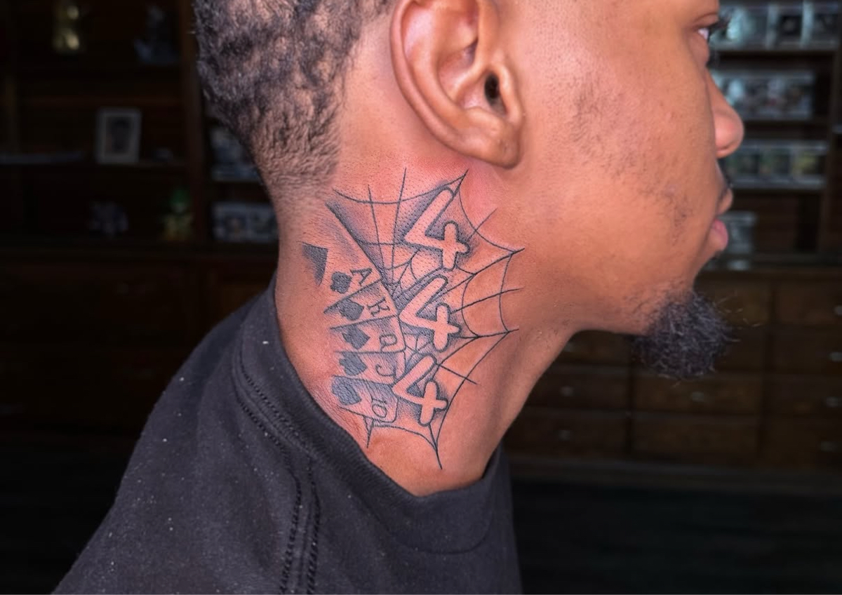 side or front of neck tattoo