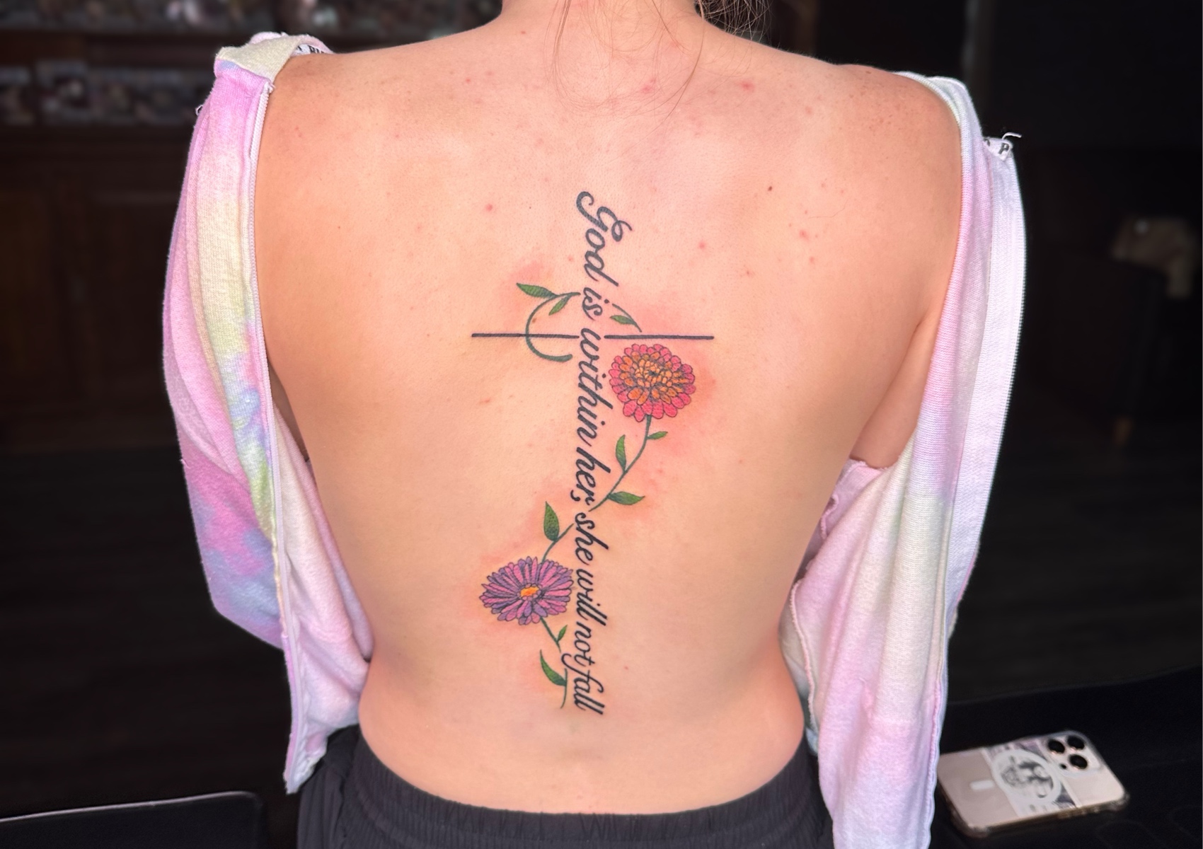 spine/ or full back tattoo 