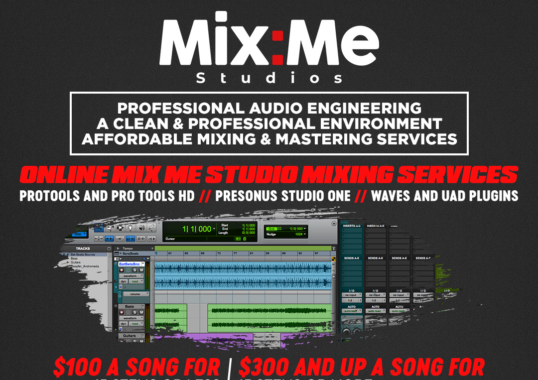 Online Mix & Master Service - $100 per song (up to 15 stems)