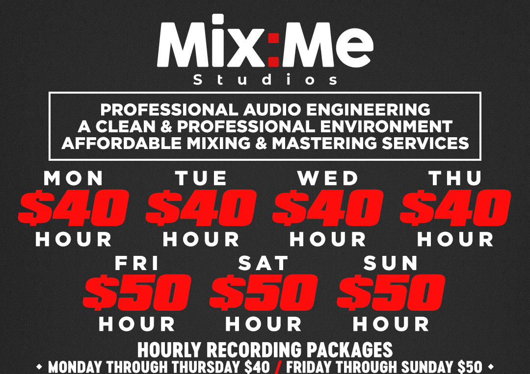 $40/hour (2-hour block): Monday through Thursday