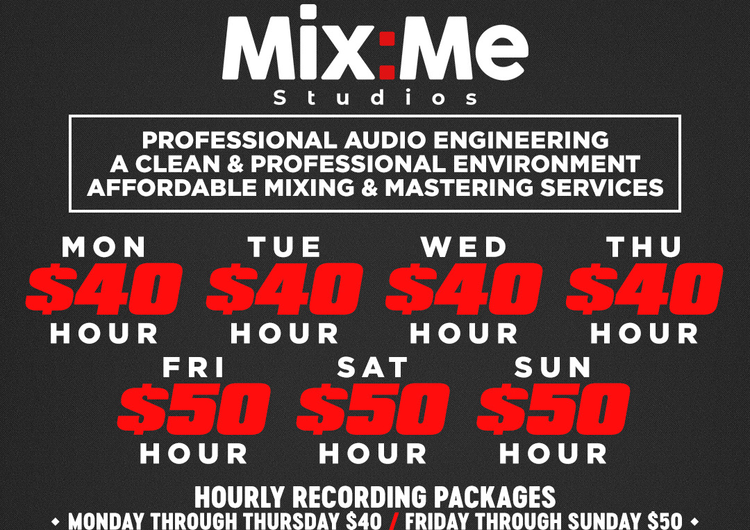 $40/hour (3-hour block): Monday through Thursday