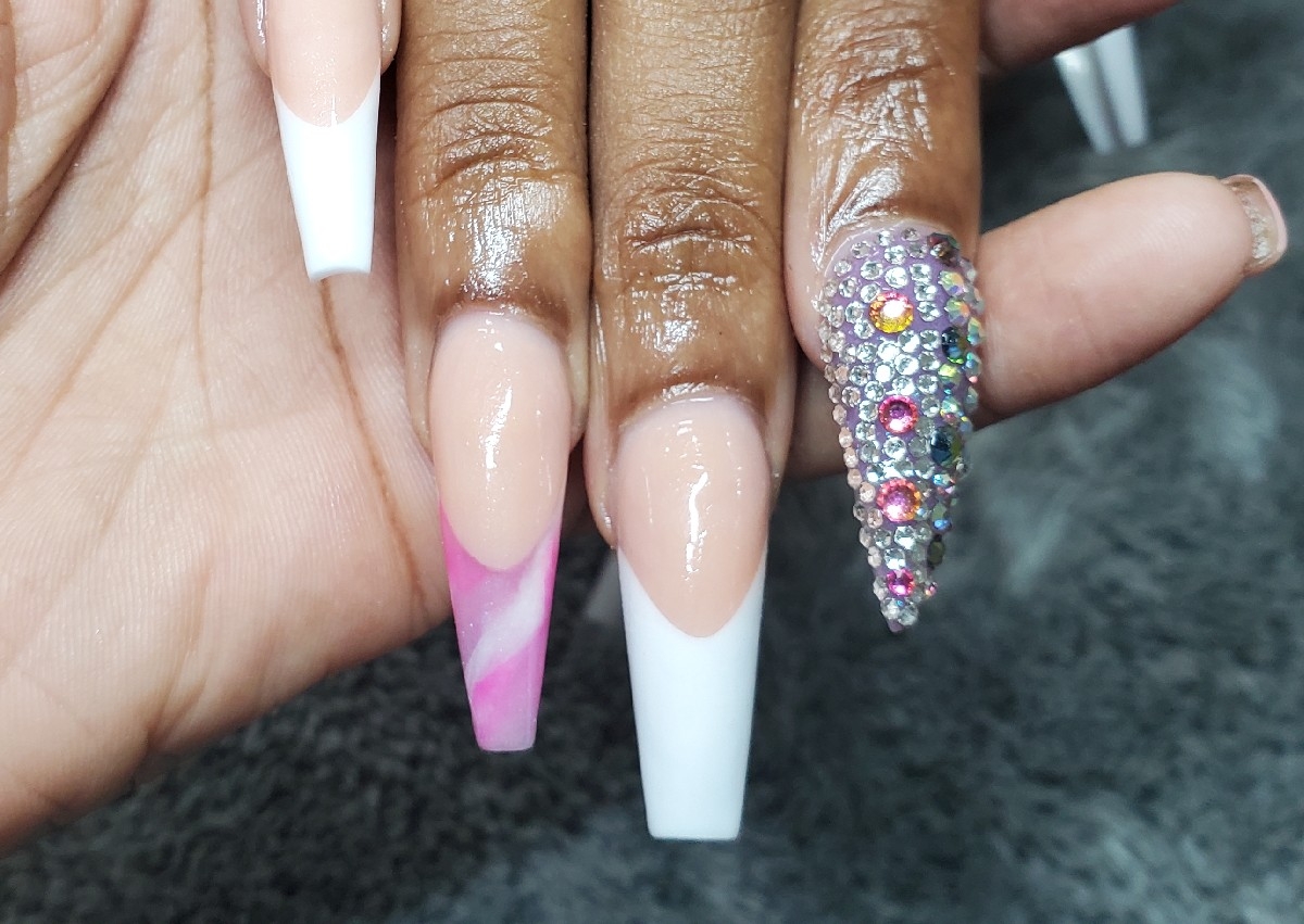 Full bling nail design (2 nails) 