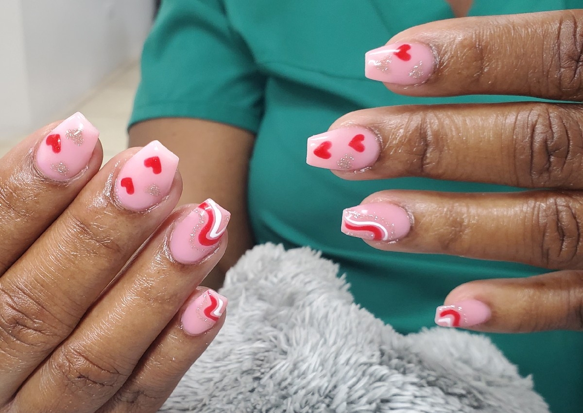 Simple nail art (10 nails) 